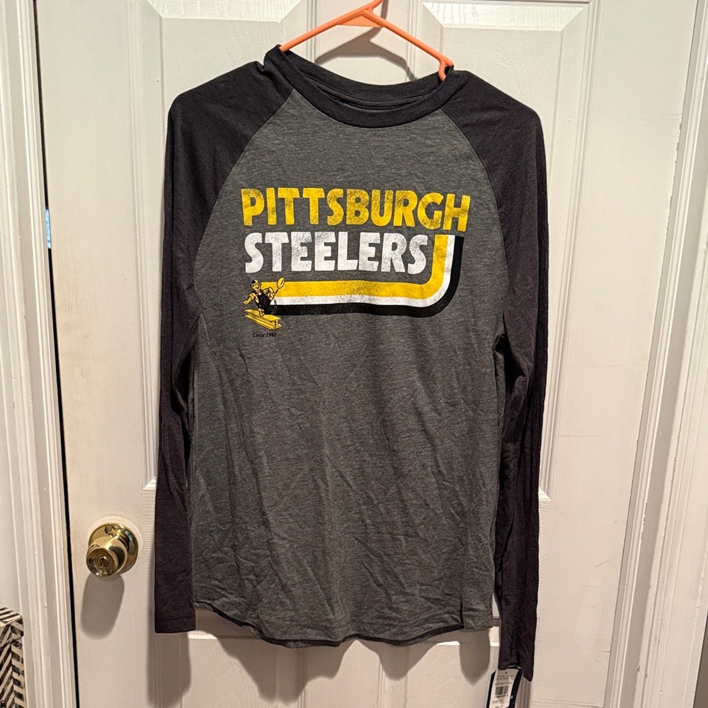Fanatics Pittsburgh Steelers Black and Gray Long Sleeve Shirt